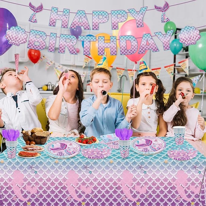 122Pcs Mermaid Birthday Party Decorations Set Mermaid Party Supplies