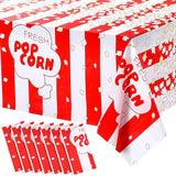 Irenare 6 Pieces Popcorn Tablecloth Decorations Plastic Popcorn Table