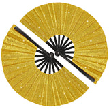 Tkocisa 2 Pack Glitter Large Folding Hand Fans for Line Dancing,