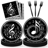 96PCS Musical Note Party Paper Plates and Napkins Music Themed