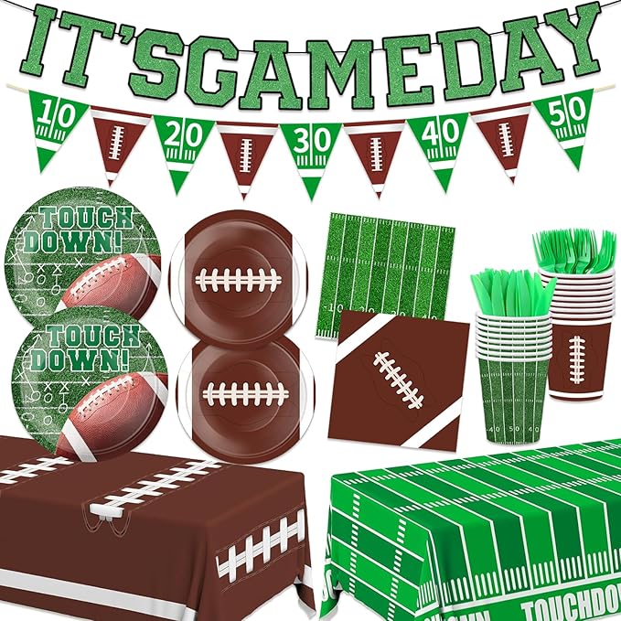 Football Party Supplies Kit And Football Decorations Set Serve 24