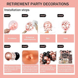 Retirement Party Decorations Rose Gold Balloons Happy retirement