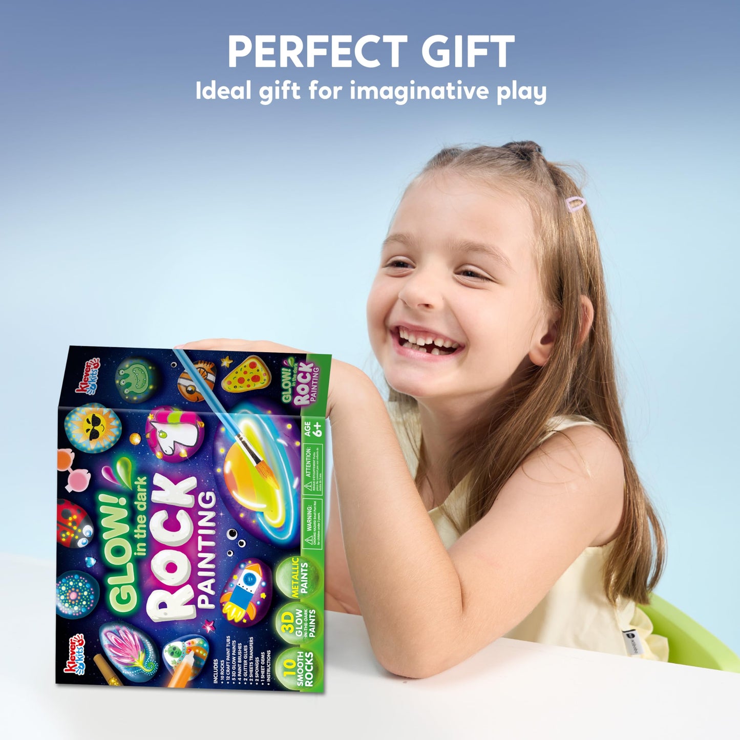 Rock Painting Kit- Glow in The Dark Rock Kit, Arts and Crafts for Kids