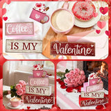 4 Pcs Valentine's Day Table Decor Wooden Cocoa Decoration