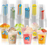 60 Pcs Pool Party Cups 10 oz Clear Disposable Summer Beach Cups