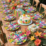 100 Pcs Tropical Aloha Flamingo Birthday Party Supplies Set Serves