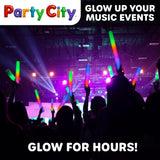 Party City 96pk LED Foam Glow Sticks 14”- Glow in the Dark Party