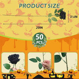 30 PCS Fake Black Roses Artificial Flowers Bulk Halloween