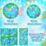 Pool Party Decorations Pool Party Plates and Napkins Sets Neon