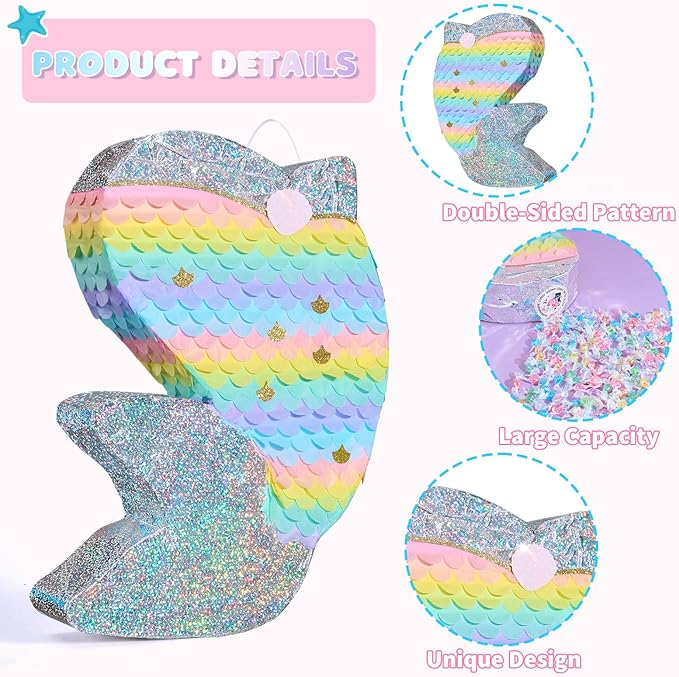 Dolphin Piñata for Girls Mermaid Princess Birthday Decorations