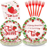 96Pcs Strawberry 2nd Birthday Decorations for Girls Berry Second