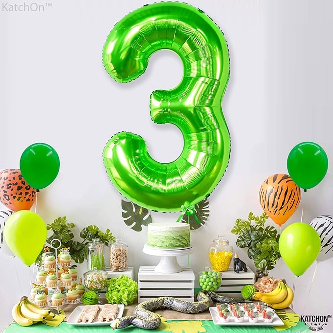 KatchOn, Light Green Number 3 Balloon - 40 Inch | Green 3 Balloon