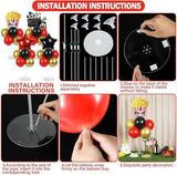 4 Sets Movie Night Party Balloons Stand Kit with Popcorn Clapboard