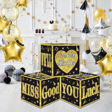 Kircirx 3pcs Going Away Party Decorations Boxes for Men Women, Black