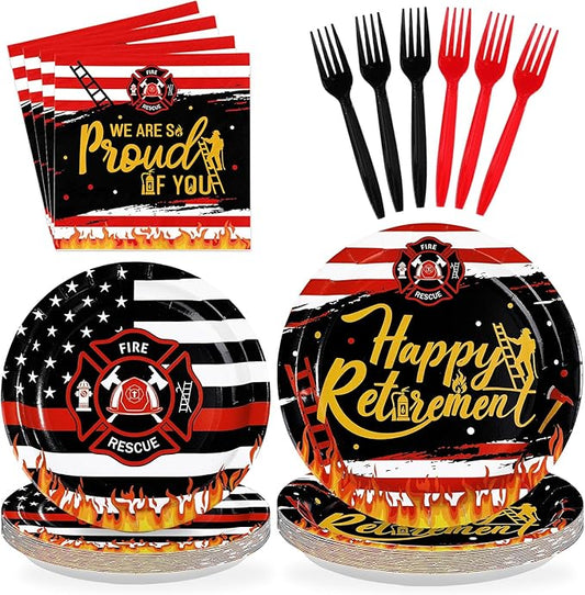 96 Pcs Firefighter Retirement Party Supplies We Are So Proud of You
