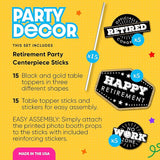 Big Dot of Happiness Retirement Party Centerpiece Sticks Happy