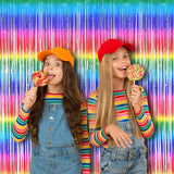 BRAVESHINE Tinsel Foil Curtains - 2 Pack Colorful Party Streamers