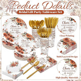 410 Pcs Terracotta Floral Wedding Decorations Fall Paper Plates and