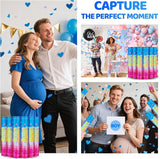 Gender Reveal Confetti Cannons – 6 Pack Blue Party Poppers – Baby Boy