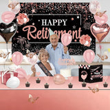 52Pcs Retirement Party Decorations Women with Retirement Sash and