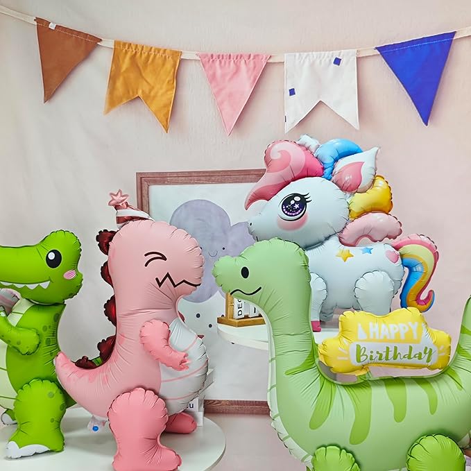 4D Matte Dinosaur Animal Balloons Cute Hat inflatable Pink dinosaur