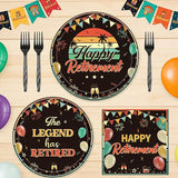 Retirement Decorations for Women Men 96 Pcs Happy Retirement Plates