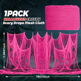 Halloween Pink Creepy Cloth 276 x 87 Inch Hot Pink Spooky Gauze