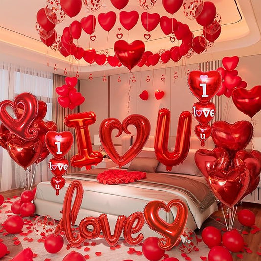 1126pcs Valentines Day Balloon Kit I Love You Balloons Red Heart
