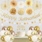 Retirement Decorations for Men Women Champagne Gold Official Retired
