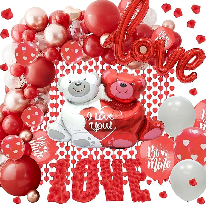 Valentine Day Balloon Decorations Kit Balloons Arch Garland With Red