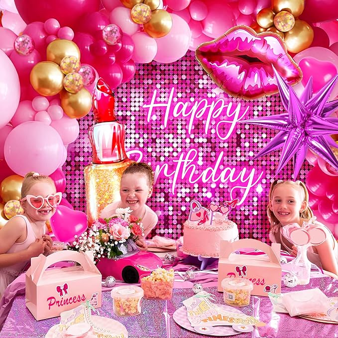Winrayk Hot Pink Birthday Decorations for Girls Women, Pink Balloon