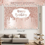 Rose Gold Birthday Party Decorations 121PCS Happy Birthday Party