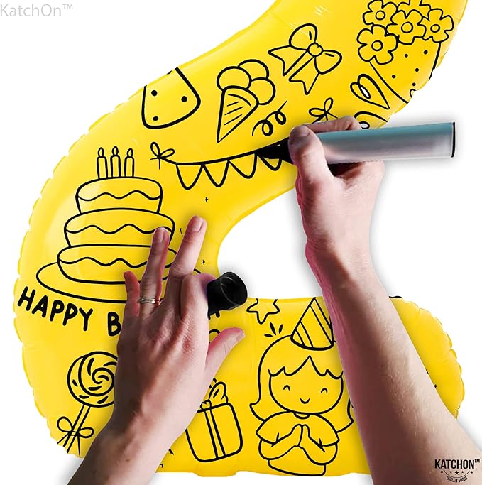 KatchOn, Giant Yellow 2 Balloon Number - 40 Inch | Two Birthday