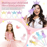 12 Pcs Princess Party Favors Including 6 Glitter Star Fairy Wands