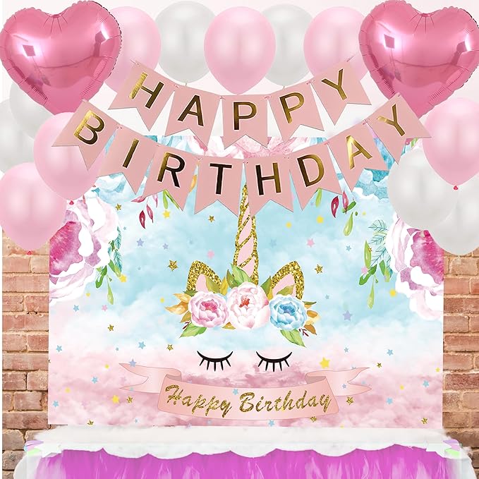 Unicorn Birthday Decorations Unicorn Party Supplies for Girls