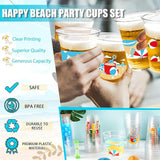 100Pcs Beach Pool Party Decoration Cups, 12 Oz Summer Disposable Cups