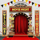 14 Pcs Movie Night Decorations Set Welcome Now Showing Door Banners