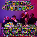 Neon Party Supplies,142Pcs Let Glow Party Decorations Including