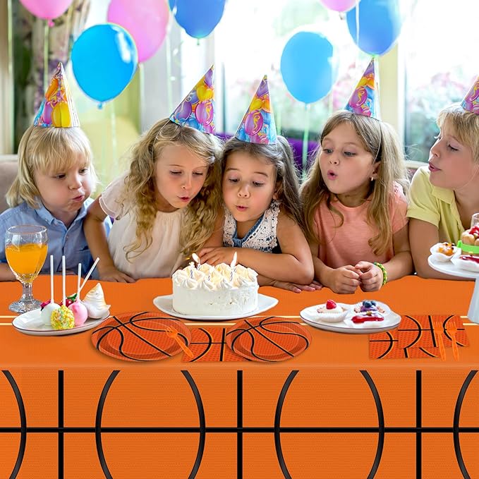 98 Pieces Basketball Party Decorations Basketball Tableware Set
