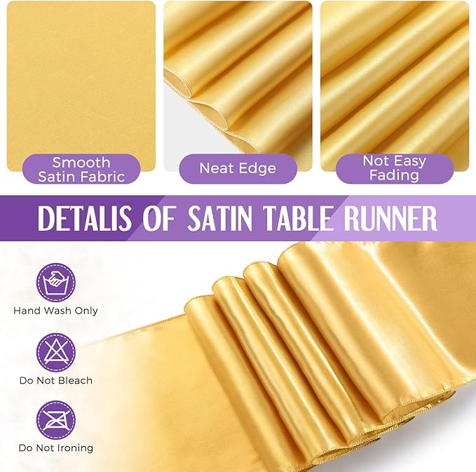 Breling 24 Pack Purple and Gold Disposable Plastic Tablecloths and