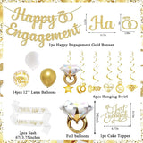 Gold Engagement Party Decorations for Couple Just Engaged Backdrop