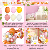 Daisy Balloon Garland Arch Kit,Retro Orange Yellow Pink Boho Balloon