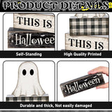 4 Pcs Ghost Halloween Decor Black and White Halloween Tiered Tray