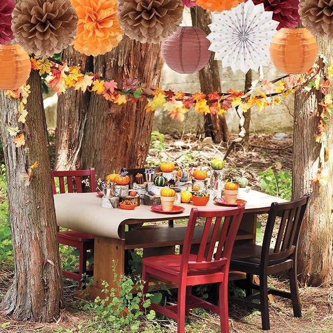 Burgundy Brown Orange Baby Shower Boho Party Decorations 20pcs Fall