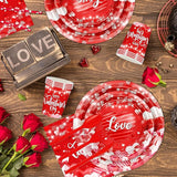 Valentine's Party Decorations 196 Pcs Valentines Plates and Napkins