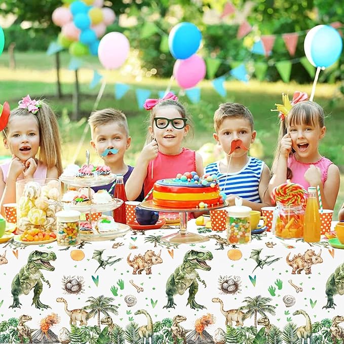 208 Pcs Dinosaur 3rd Birthday Party Supplies, Green Dino Three Rex