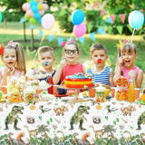 208 Pcs Dinosaur 3rd Birthday Party Supplies, Green Dino Three Rex