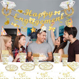 141PCS Engagement Party Decorations Happy Engagement Banner Ring