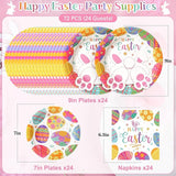 Happy Easter Plates and Napkins, 72PCS Colorful Easter Party