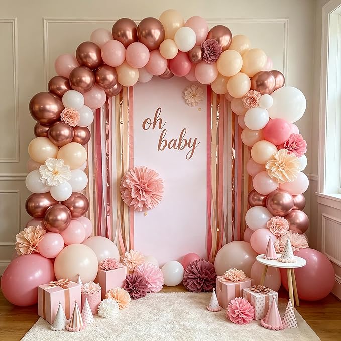 CVPARTON Retro Blush Pink Balloons 55 Packs 12 Inch Dusty Pink